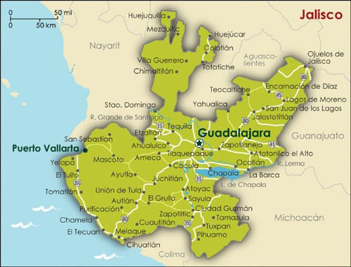 Map of Jalisco