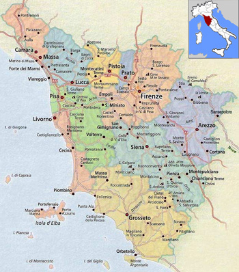 map of Tuscany