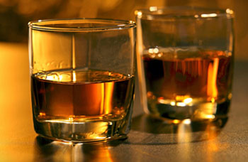Bourbon in glasses