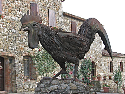 Black Rooster statue